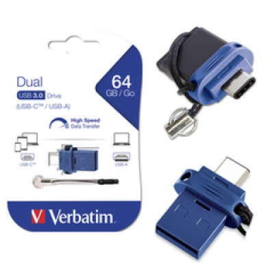 Verbatim USB3.0-USB-C Store'n'Go Dual 64GB, crno-plavi